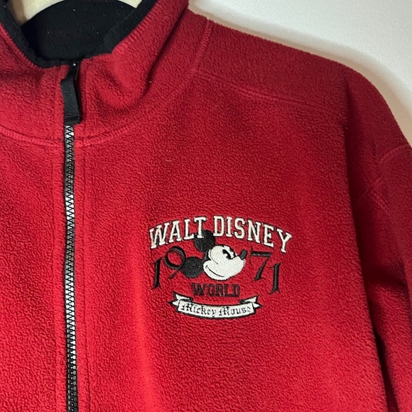 Vintage Walt Disney World Red Fleece Jacket Mickey Mouse 1971 - Picture 2 of 4